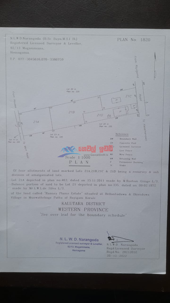 Land for sale or rent Bandaragama